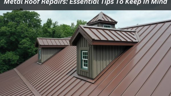 Image presents metal roof repairs